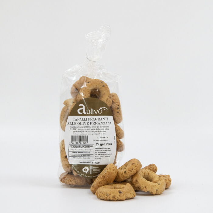 Taralli fragranti pugliesi alle olive peranzana azienda Apulio